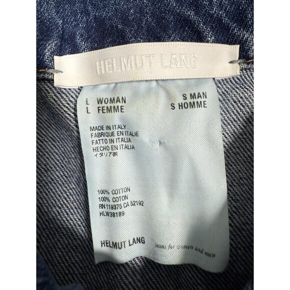 Helmut Lang Womens Denim Trucker Jean Jacket Size Large Made In Italy - Picture 5 of 8